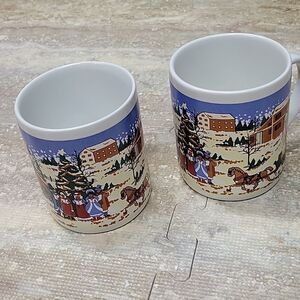 CHRISTMAS PAIR OF COFFEE MUGS